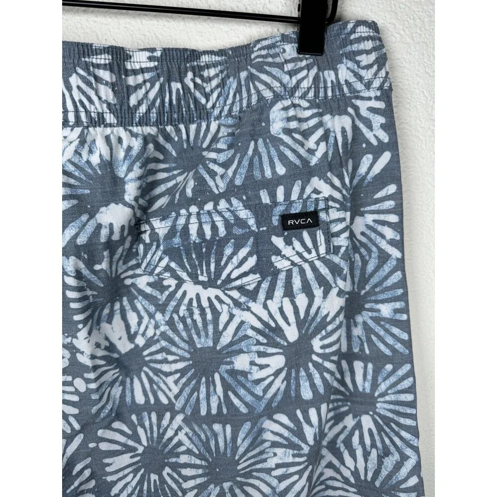 RVCA Hybrid Board‎ Shorts Mens XL Blue Gray Floral Sun Burst Surf Swim Trunks